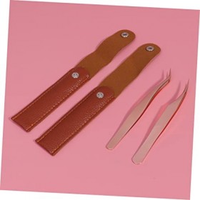 Ensemble de 4 outils dextension de cils Pince à épiler en acier inoxydable Pince à épiler pour extension de cils Pince à épi ...