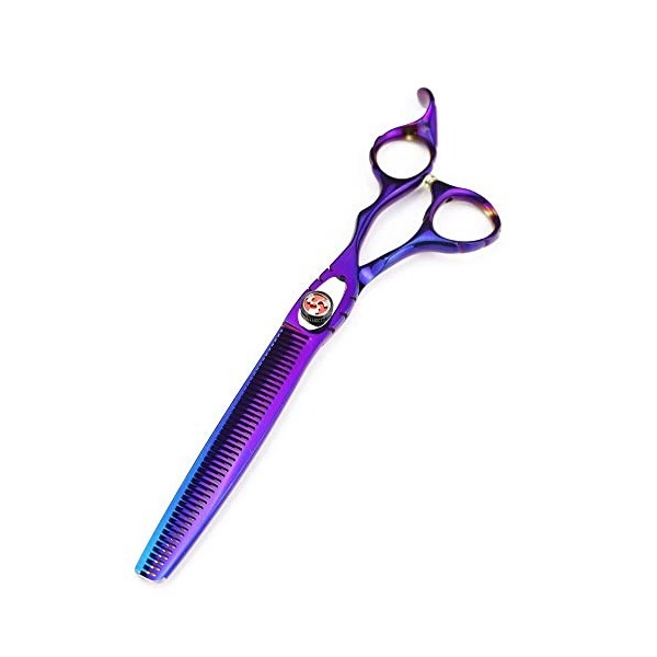 Ciseaux de coiffeur Ciseaux de coupe de cheveux, 7 pouces Professionnel Japon 440c Acier Violet Flamme Gem Ciseaux de cheveux