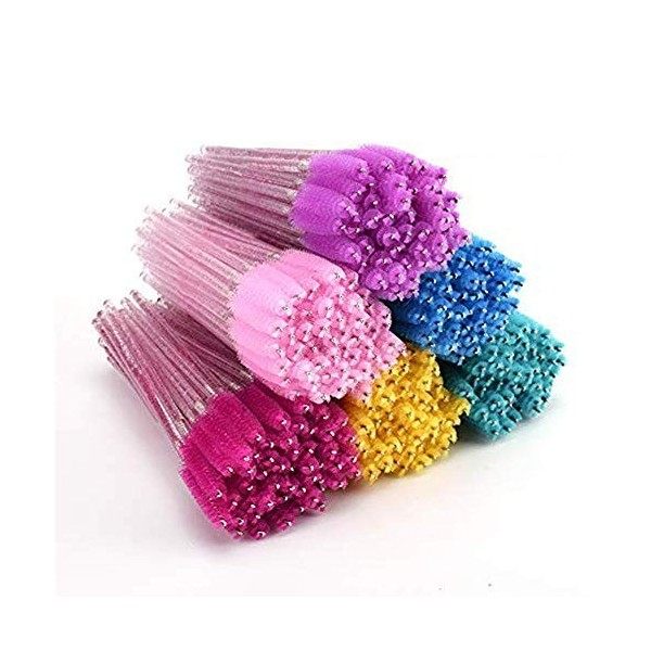 ATOMUS 60pcs Silicone Mascara Wands Disposable Eyelash Brush Applicator Eyebrow Wands Makeup Brush Kits Eyelash Extension Too