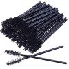 Lot de 50 brosses à cils jetables pour mascara et sourcils - Noir et rose