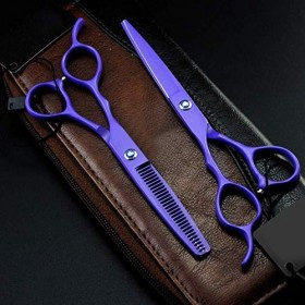 Ciseaux Chien Gauchers Droite Ciseaux Amincissants Ciseaux de Coiffure Salon Professionnel Coiffure Ciseaux, Kit de Coupe de 