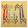 Ciseaux de coiffure JP 440C Ciseaux de coupe Ciseaux à effiler Ciseaux professionnels pour cheveux humains couleur : rouge, 