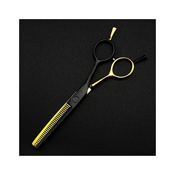 Ciseaux de coiffure dorés et noirs de 14 cm, pour coupe de cheveux, amincissants, pour coiffeur couleur : coupe coupe b 