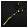 Ciseaux de coiffure dorés et noirs de 14 cm, pour coupe de cheveux, amincissants, pour coiffeur couleur : coupe coupe b 