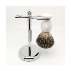 NSNT Exquis Supports de Brosse de Rasoir pour Hommes, Ensemble de Support de Brosse de Rasage pour Poils de Blaireau Pur, Sup