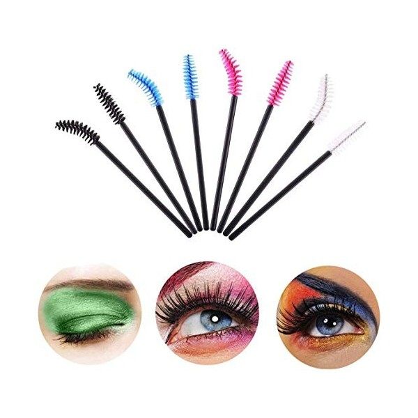 HONZIN 200 PIÈCES Applicateur de bâton de mascara de maquillage de brosse de mascara de brosse de cil jetable