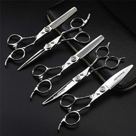 LBYB 5Pcs Professionnel Ciseaux De Coupe De Cheveux 6,0 Pouces Japon 9CR Inoxydable Set en Acier De Sharp De Haute Qualité Ou