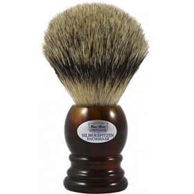 Hans Baier Exclusive Blaireau de rasage en poils de blaireau véritables avec manche en havane Marron Taille 1 51 g