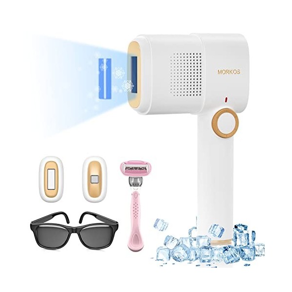 Epilateur Lumière Pulsée, MORKOS Epilateur Laser 999,999 Flashes IPL Épilation Laser pour Femme et Homme, Épilateur Definitiv