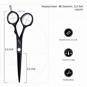 GUNST Set de ciseaux de coiffeur 15,5 cm, ciseaux à effiler 5,75 pouces et 30 V dents pour coiffeur professionnel