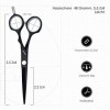 GUNST Set de ciseaux de coiffeur 15,5 cm, ciseaux à effiler 5,75 pouces et 30 V dents pour coiffeur professionnel