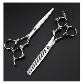 Outils de coiffure professionnels, ciseaux de coiffure professionnels argentés avec ciseaux de coupe de cheveux à long manche