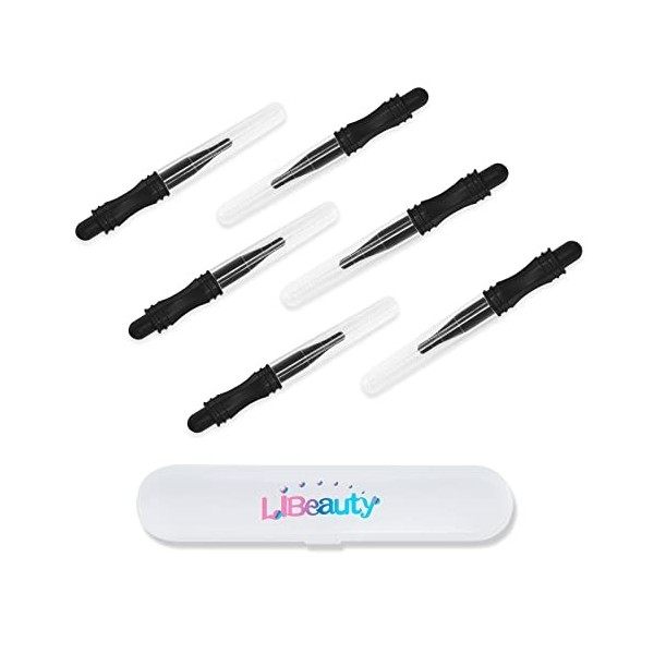 Libeauty Lot de 6 brosses micro pour relever les cils et les sourcils - Noires