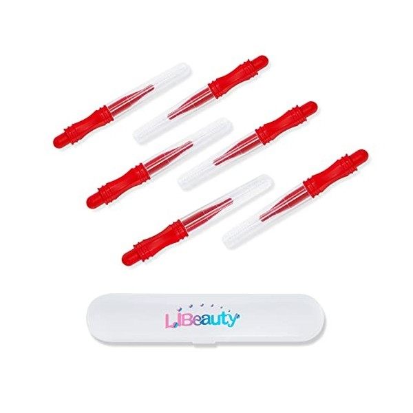 Libeauty Lot de 6 brosses micro pour relever les cils et les sourcils - Noires