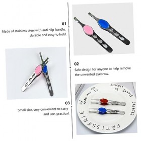 Pincettes dextension de cils de beauté, 5 pièces pince à sourcils pince à épiler en acier inoxydable pince à épiler professi ...