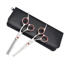 FRCOLOR 3 Pièces Ciseaux Professionnel Barbier Tondeuses Ciseaux Pour Coupe De Cheveux Ciseaux Professionnels Cisailles Salon