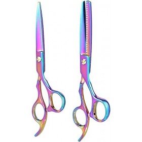 Ciseaux à cheveux Ciseaux de barbier Ensemble de ciseaux de coiffure Ciseaux de coupe de cheveux et ciseaux amincissants Kit 