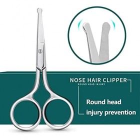 FURLOU Tondeuse à poils de nez, 1PC Ciseaux à poils de nez en acier inoxydable Sourcils Nez Coupe de cheveux Manucure Coupe d
