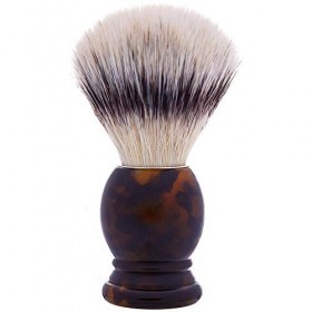 PLISSON - Blaireau Classique - Manche Effet Ecaille et Fibre Blanche - Made In France