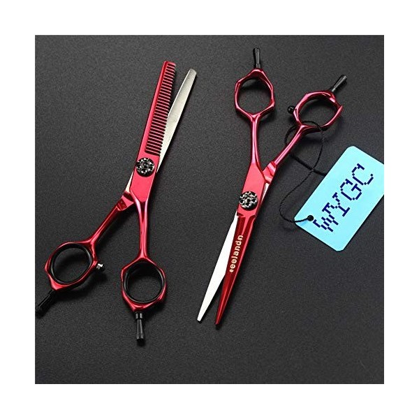 Ciseaux Coiffure, Haute Dureté Tranchant 17cm Professionnel  Coupe de Cheveux Outils Cisailles Set de Coiffeur  6 pouces Main