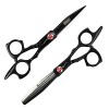 Ciseaux de coiffure noir ciseaux de cheveux en acier JP440C Set 6 pouces set 