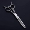 Ciseaux de barbier Ciseaux de coiffure professionnels avec vis dorées 440 C Acier inoxydable Couleur argent 14 cm x 15 cm-6,0