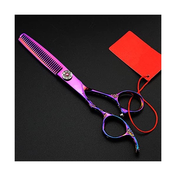 Ciseaux de coupe de cheveux, 6 pouces professionnels gauchers prune ciseaux à cheveux amincissants coupe de cheveux cisailles