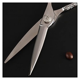 Ciseaux de coiffure à poignée à motif, cheveux professionnels à bord de rasoir, cisailles plates, cisailles texturisantes pou...