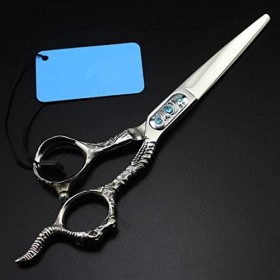 Ciseaux de coupe de cheveux 440c Ciseaux de coupe de cheveux en acier 6 Tête de mouton Gem Coupe de cheveux Ciseaux de cou