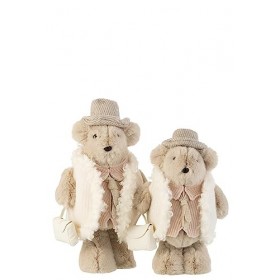 J-Line Ours Sac A Main Textile Beige Large