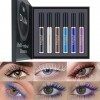 Ensemble de mascara coloré de 6 couleurs, mascara imperméable coloré darc-en-ciel 3D Fiber Lash Mascara Volume Eye lash A 