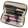 JHYS Kit de Ciseaux de toilettage, Ciseaux à Cheveux pour Main Gauche 6 Pouces Violet Coupe Ciseaux Amincissants Ciseaux de C