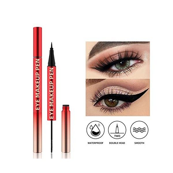 Mascara et Eyeliner Waterproof, HOUSN Professional Makeup Eyeliner Liquide, Mascara Volumineux Naturel épais, Eyeliner Mascar