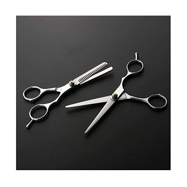 Set de Coiffure 2 Pièces Salon Professionnel Coupe de Cheveux Ciseaux Amincissants Ciseaux Coiffure Outil de Coiffure Salon d