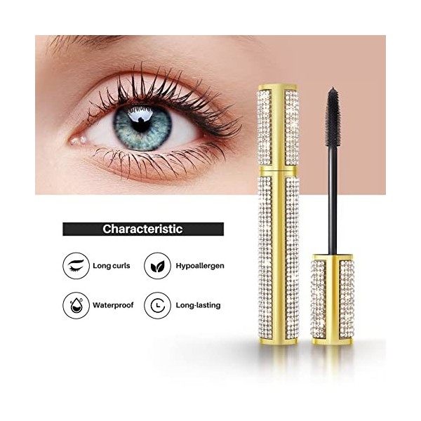 ONLYOILY 4D Imperméable Lash Mascaras, Lavable Crème dExtension de Cils/Noir Longue Durée Curling Maquillage Naturel des Yeu