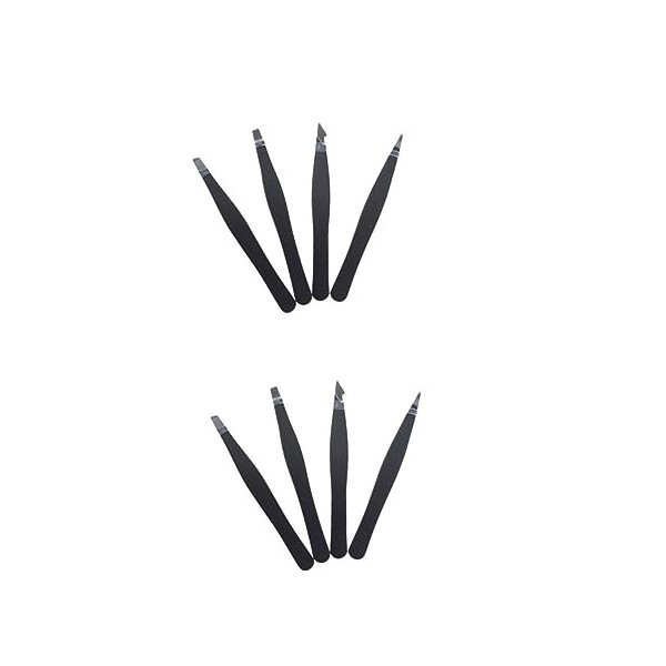 Pincettes dextension de cils de beauté, 4 pièces pince à épiler professionnelle kit de mise en forme des sourcils outils ros