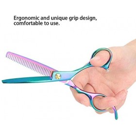 Ensemble de coiffure Ciseaux à cheveux à bord tranchant coloré, outil de conception de coiffure professionnelle ciseaux à ch ...