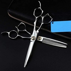 Ciseaux de coiffure professionnels 6 pouces, ciseaux de Salon de coiffure coupés, étui de coupe de barbier, ciseaux amincissa...