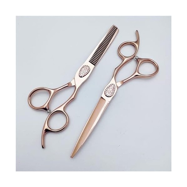 Ciseaux de coupe de cheveux, 15,2 cm professionnels japonais 440 C, ciseaux à cheveux en or rose, ciseaux de coupe de cheveux