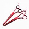 Ciseaux de coupe de cheveux, 15,2 cm haut de gamme rouge pour salon de coiffure, barbier