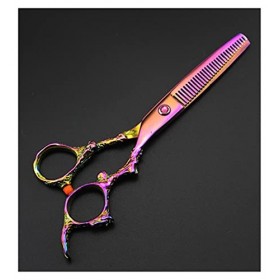 Ciseaux de coiffure de 6 pouces Ciseaux de barbier professionnels, ciseaux de coiffure à poignée de dragon coloré couleur: a