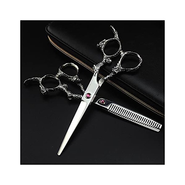 Outils de coiffure professionnels, ciseaux de coiffure argentés, ciseaux de coiffure professionnels avec long manche couleur