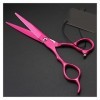 Ciseaux de coiffure professionnels de 6,0 pouces, rouge rose, pour gaucher, ciseaux de barbier, ciseaux fins et droits coule