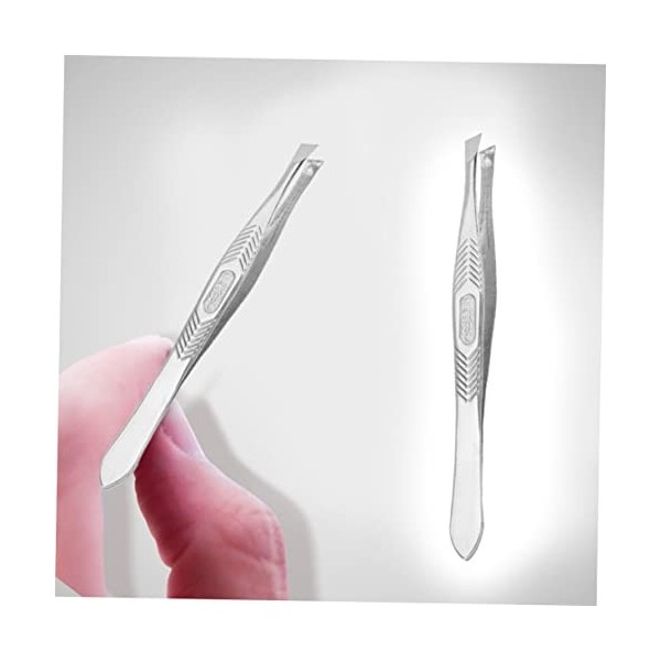 Pincettes dextension de cils de beauté, pincettes de précision Pincettes en acier inoxydable Pincettes à pointe inclinée 24 