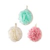 CJBHSD Lot de 3 Serviettes exfoliantes Boules de luffa de Douche éponge de Bain Douche exfoliant pour Le Corps exfoliant pour