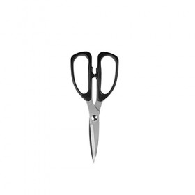 Ciseaux artisanaux, adaptés au bureau et au travail manuel, en acier inoxydable, avec poignées noires, longueur: 17,8 cm