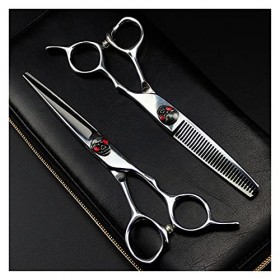 Ciseaux de coupe de cheveux avec tête de mort rouge de 6 pouces, ciseaux de coupe de cheveux, ciseaux de coupe de cheveux cla