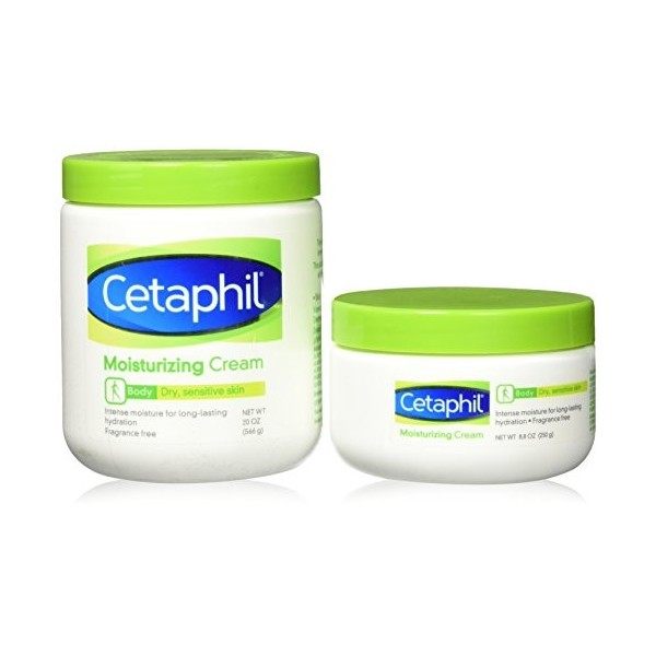 Cetaphil Crème Paquet de 2 28,8 Oz total Jar Jar et 8,8 Oz parfait pour Voyage 20 Onces Crème Jour et Nuit