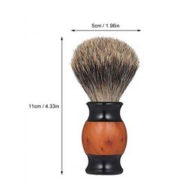 WWWFZS Manche en Bois Blaireau Cheveux Rasage Brosse Hommes Rasage Barbe Brosse barbier Accessoires de Rasage Brosse faciale 