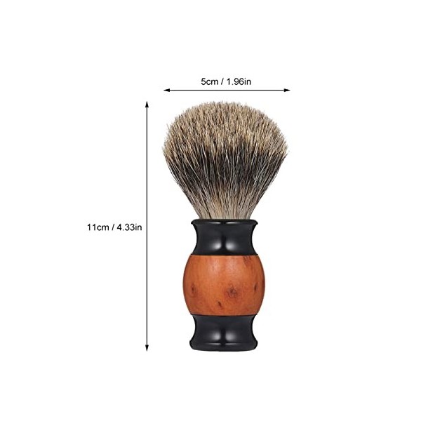 WWWFZS Manche en Bois Blaireau Cheveux Rasage Brosse Hommes Rasage Barbe Brosse barbier Accessoires de Rasage Brosse faciale 